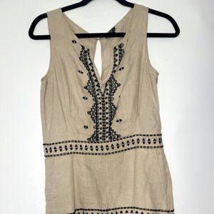 Embroidered Linen Romper - ATL